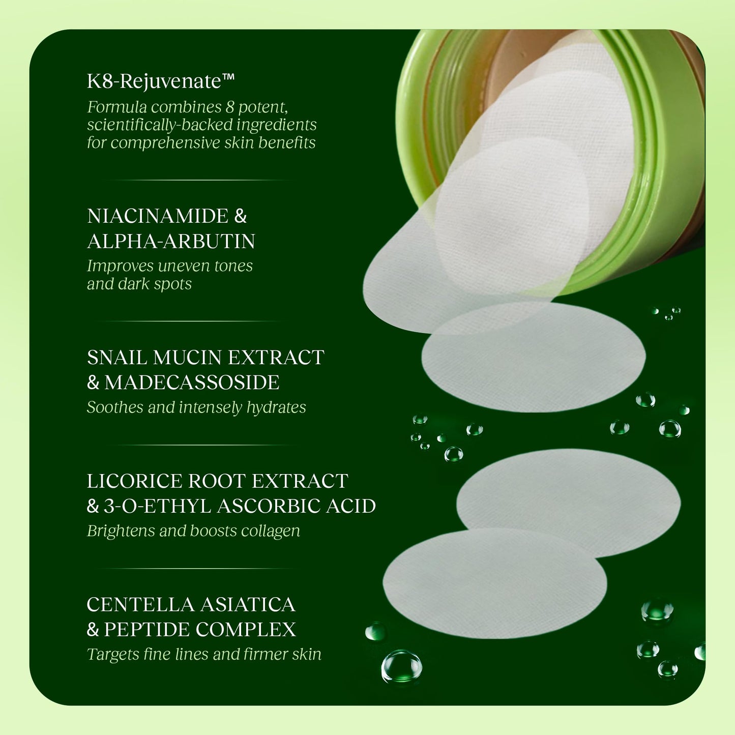 JiYu Toning Polish Pads - Korean Skincare for Dark Spots, Wrinkles & Dull Skin - Hydrating Facial - Maple Wellness Supplements