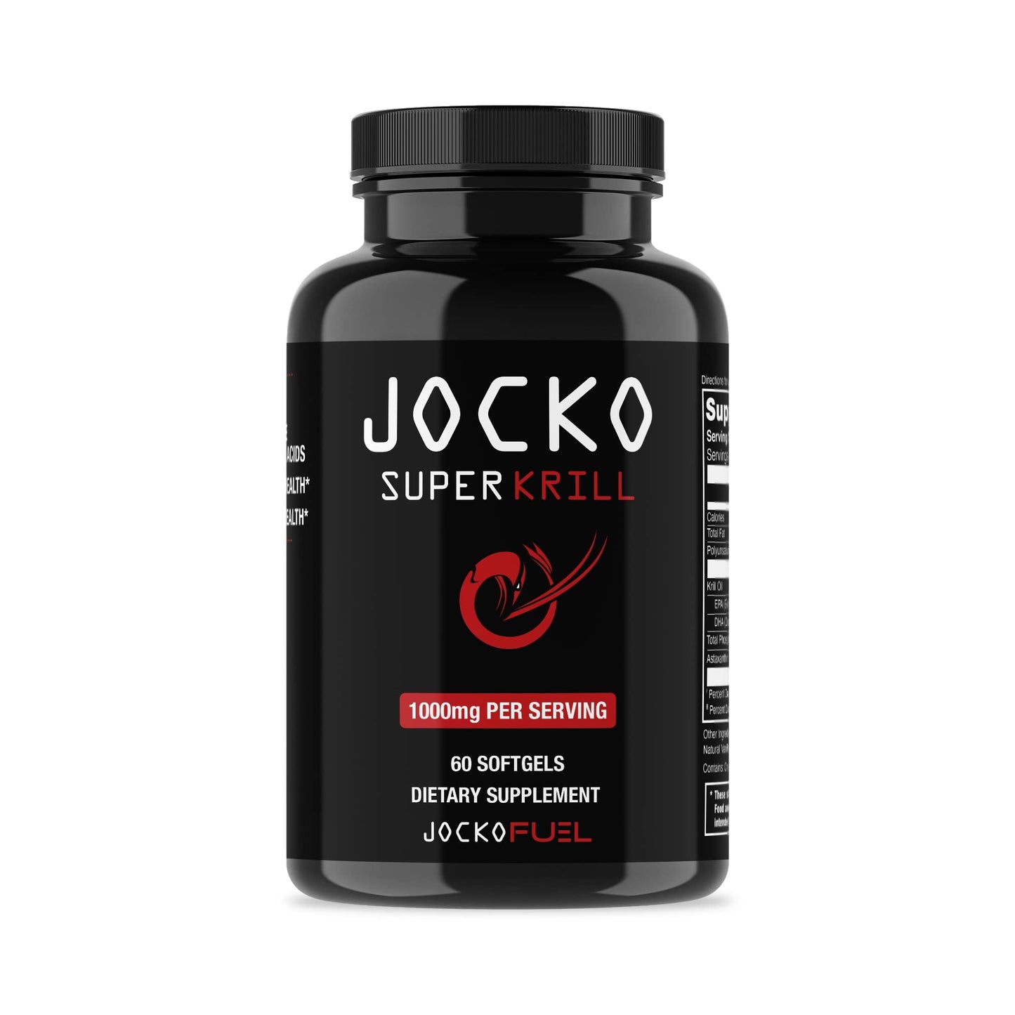 Jocko Fuel Antarctic Krill Oil Omega 3 Fatty Acid Supplements DHA & EPA - 1000mg Softgels - Supports Joints, Mobility - Maple Wellness Supplements