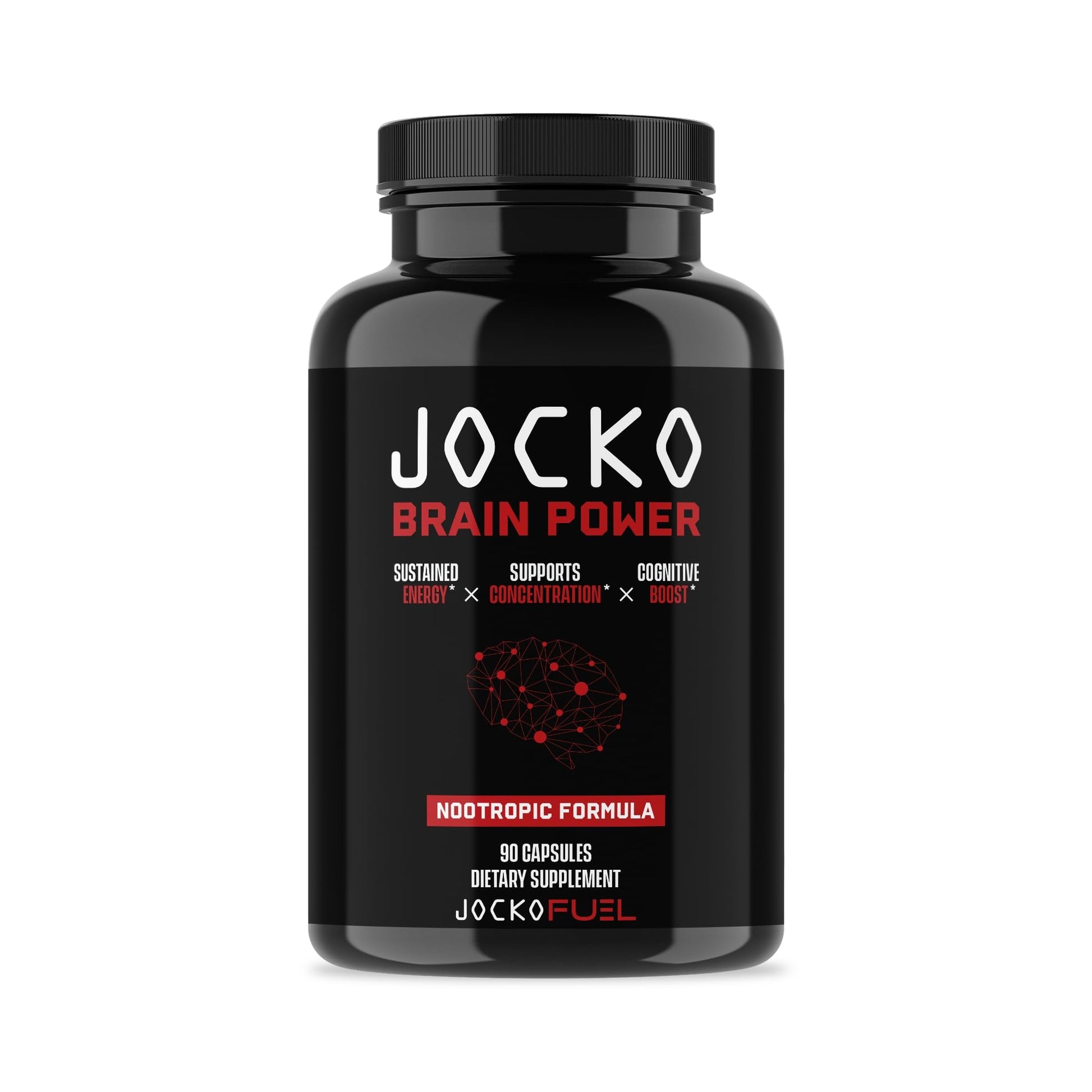 Jocko Fuel Brain Power - Nootropic Dietary Supplements for Memory & Focus wiht L Theanine, L Carnitine- Energy & Focus Supplement (90 Capsules) - Maple Wellness Supplements