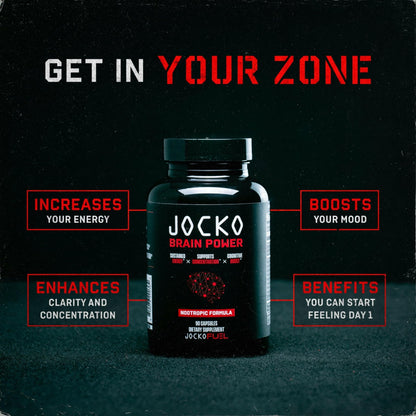 Jocko Fuel Brain Power - Nootropic Dietary Supplements for Memory & Focus wiht L Theanine, L Carnitine- Energy & Focus Supplement (90 Capsules) - Maple Wellness Supplements