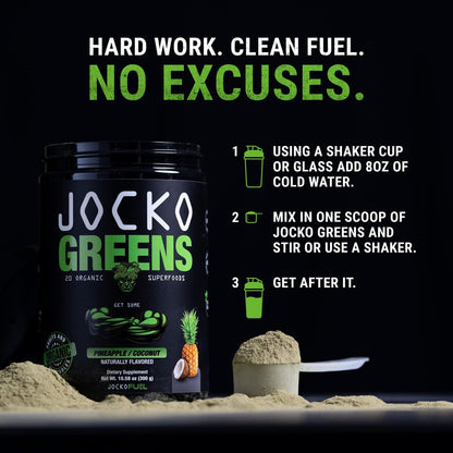Jocko Fuel Daily Greens Powder - Premium Organic Greens Superfood Powder for Gut Health, Digestion, Bloating, Immune Support with Spirulina, Chlorella, - Maple Wellness Supplements