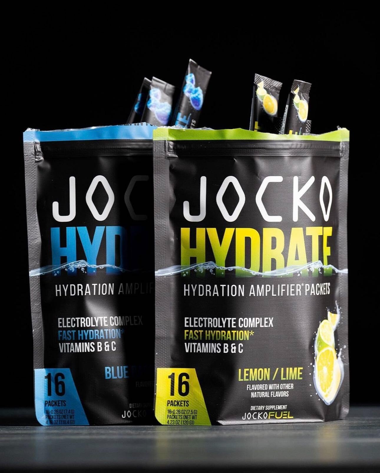 Jocko Fuel Hydrate Electrolytes Powder Packets Low Sugar - Hydration Amplifier Packets for Recovery, Dehydration, & Exercise - with Vitamins B6, B12 & C - Maple Wellness Supplements