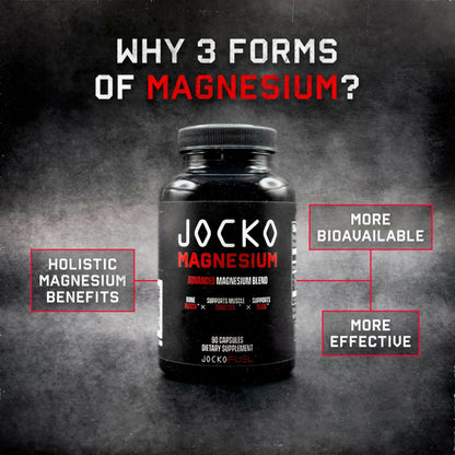 Jocko Fuel Magnesium Complex Supplement - Magnesium Glycinate, Citrate, & Taurate Capsules Dietary Supplement for Muscle Recovery & Relaxation, Heart, Nerve, Bone Support, & Sleep 30-Day Supply - Maple Wellness Supplements