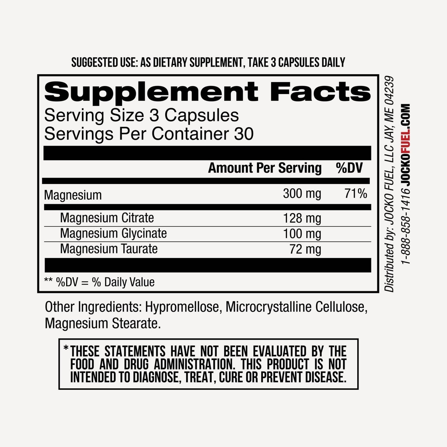 Jocko Fuel Magnesium Complex Supplement - Magnesium Glycinate, Citrate, & Taurate Capsules Dietary Supplement for Muscle Recovery & Relaxation, Heart, Nerve, Bone Support, & Sleep 30-Day Supply - Maple Wellness Supplements