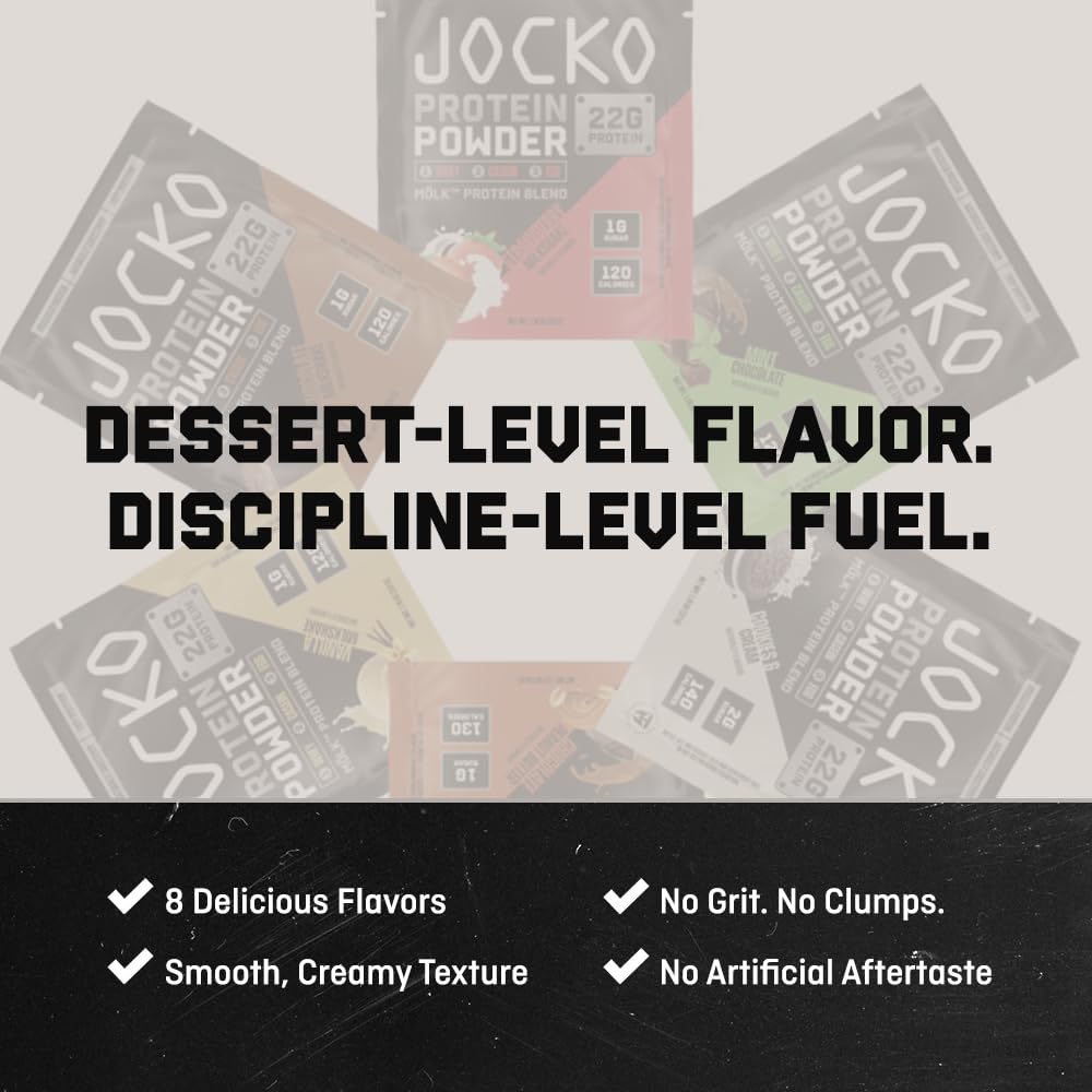 Jocko Fuel Whey Protein Powder, Vanilla Milkshake, 22g Protein, Digestive Enzymes + Probiotic Blend, No Sugar Added, with Essential Amino Acids + Electrolyte Minerals, 28 Servings - Maple Wellness Supplements