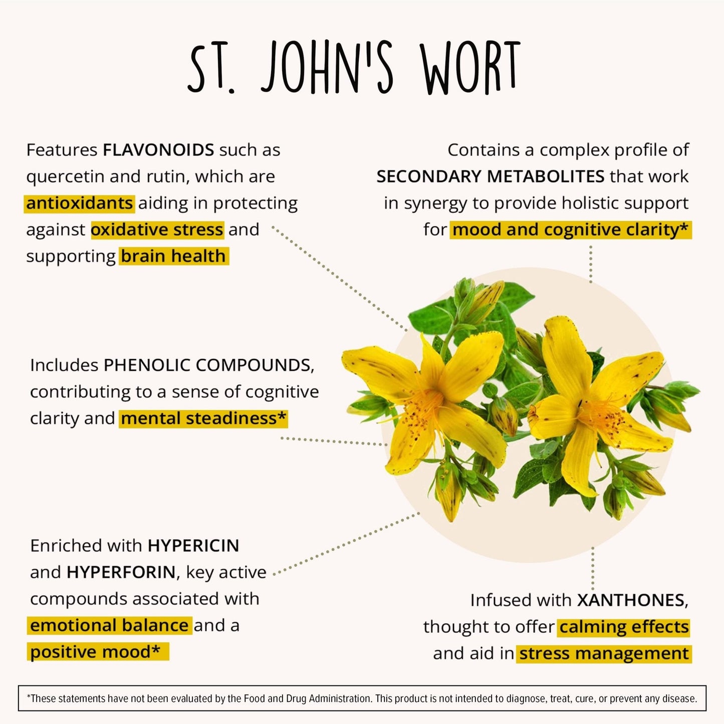 Joy-Filled Mood Support Supplement - 7 Herb Complex + St. Johns Wort | Stress Relief – Helps Calm The Mind & Body | 100% Plant-Based Happy Pills - Maple Wellness Supplements