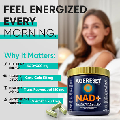 JoysLife AGERESET NAD Supplement NMN Alternative Liposomal + Gotu Kola for Women & Men w/Resveratrol, Quercetin, Gotu Kola - Maple Wellness Supplements