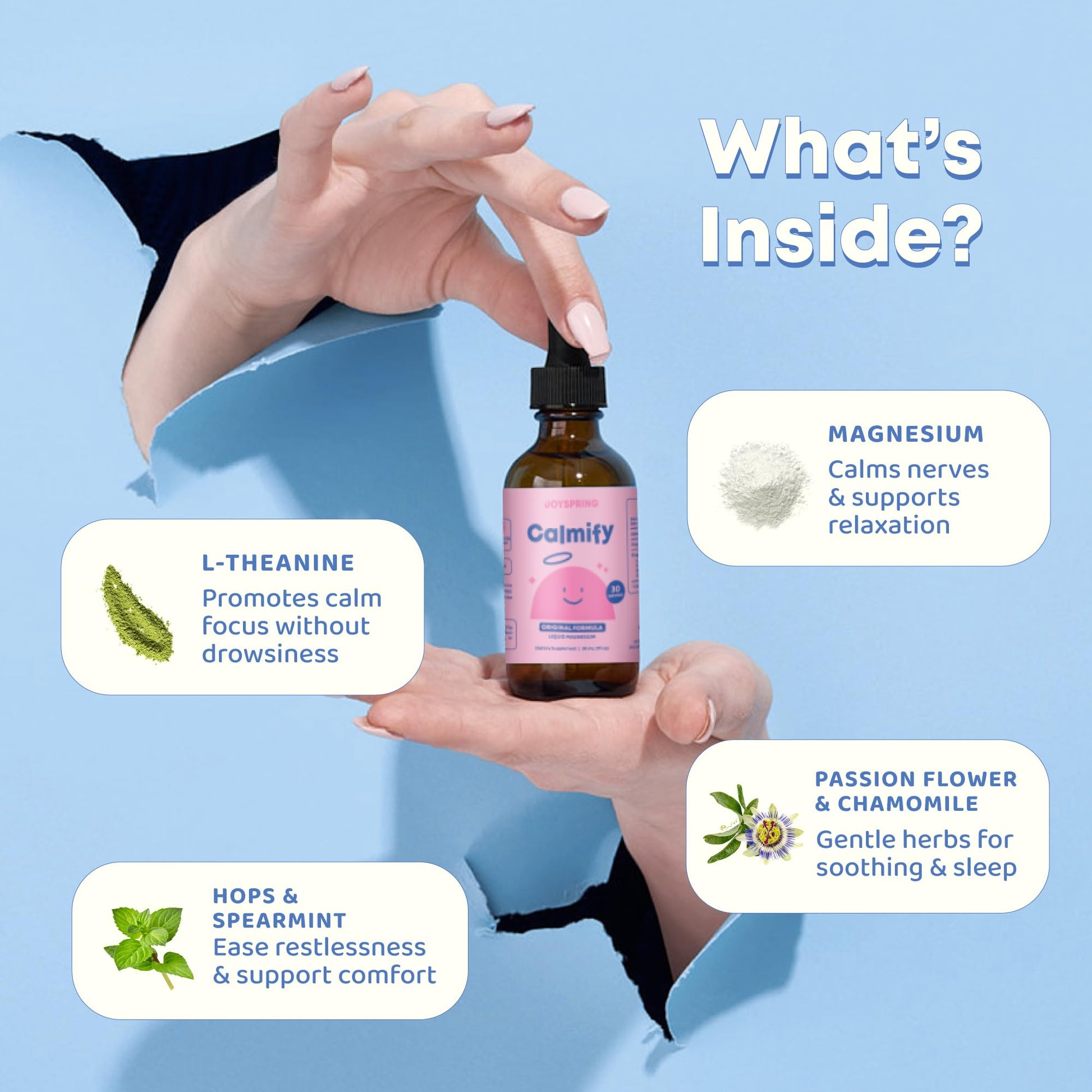 JoySpring Calmify Magnesium Citrate Liquid for Kids - Sugar-Free, Gluten-Free Calming Supplement with Chamomile - Maple Wellness Supplements