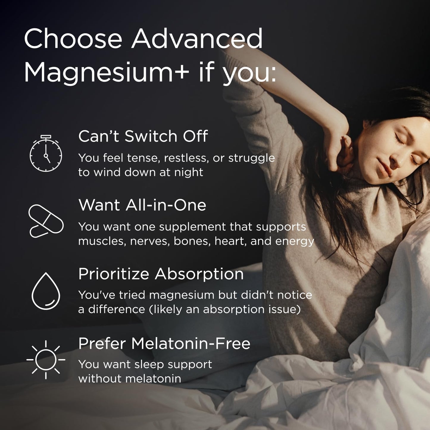 JSHealth Magnesium Supplement for Sleep. 400mg Triple-Form Glycinate, Citrate, Amino Acid Chelate - Maple Wellness Supplements