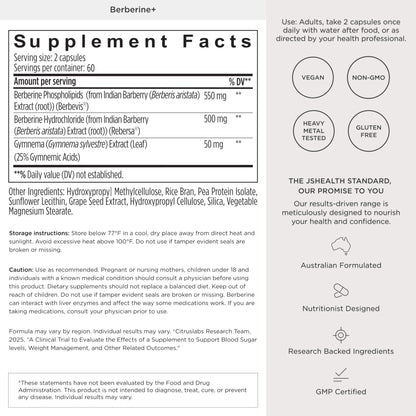 JSHealth Supplement with Berbevis for Metabolic Health Support. Higher Strength for Blood Sugar Already in the Normal Range and Body Composition - Maple Wellness Supplements