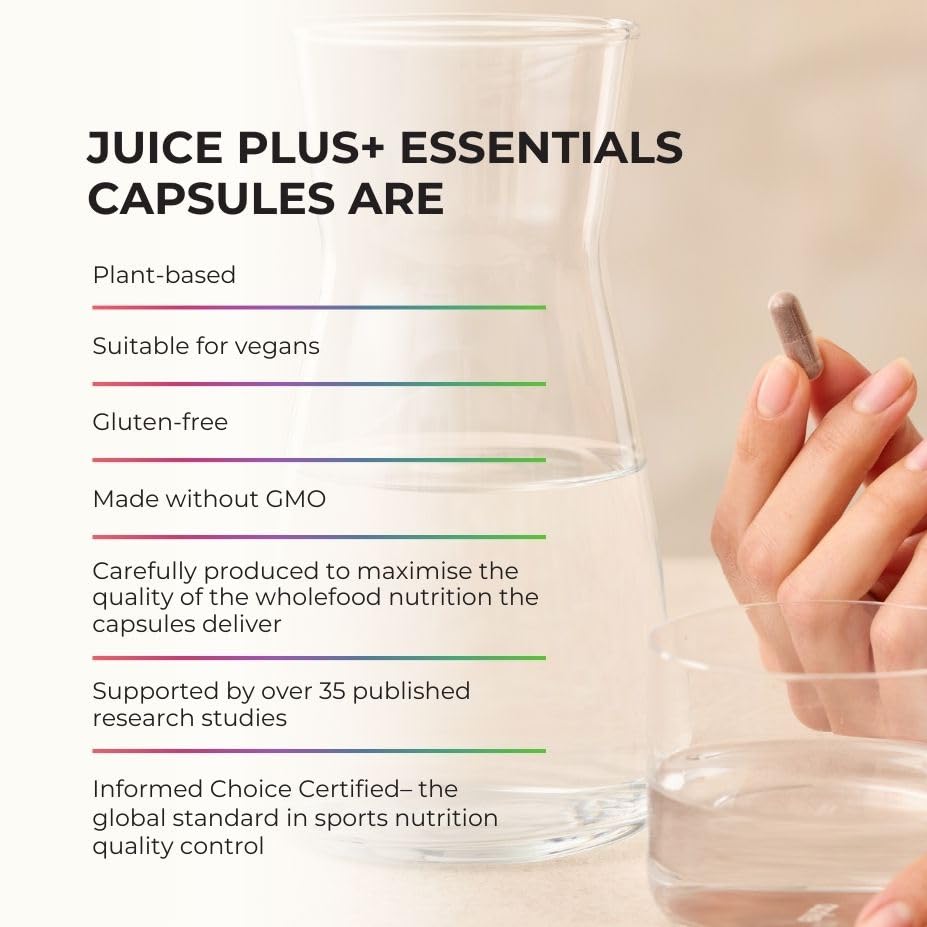 JuicePlus+ Fruit Blend: Plant-Based Whole Food Supplement with Apple, Peach, Cranberry, & More! - Vegan, Gluten-Free, Non-GMO, Kosher - Packed with Plant-Based Vitamins - 1 Bottle (60 Servings) - Maple Wellness Supplements