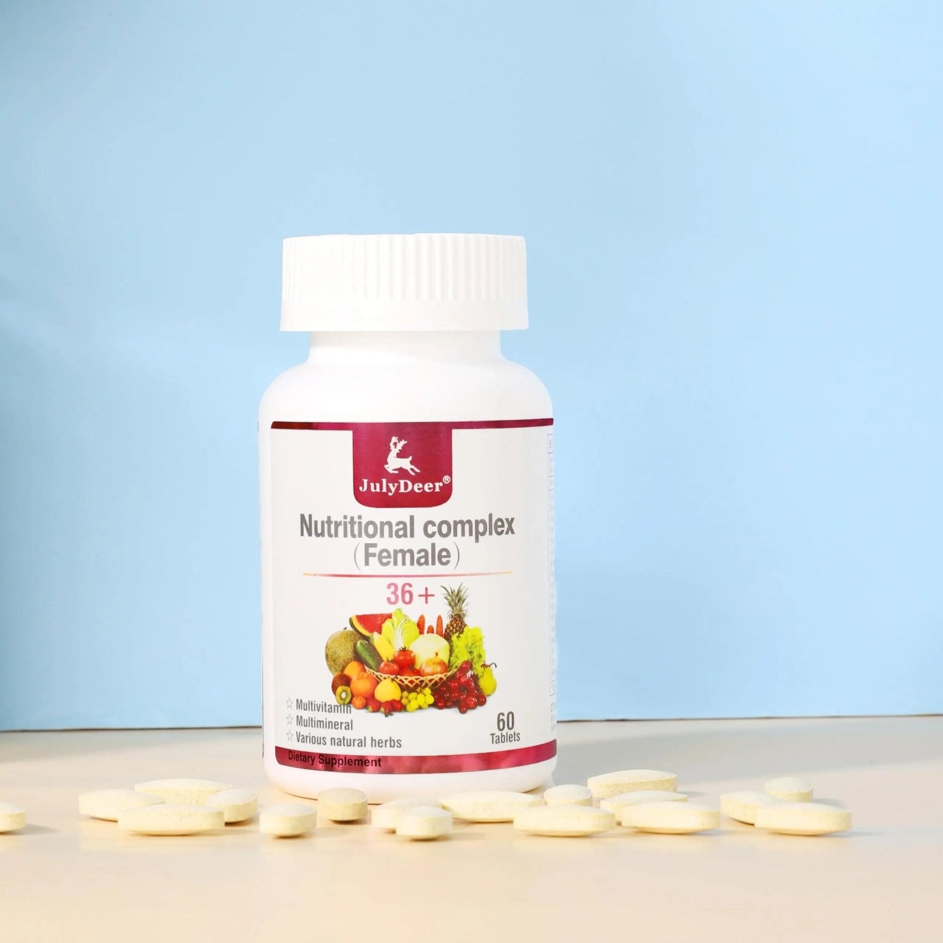 JulyDeer One Daily Tablet Multivitamin for Women - Complete Multimineral with Vitamin A, C, D, E and B-Complex, Zinc & More for Women's Immunity - Maple Wellness Supplements