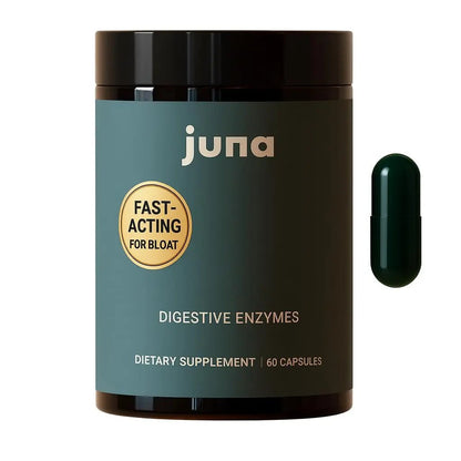 Juna Digestive Enzymes + Probiotic — 3-in-1 Daily Gut Support for Bloat Relief, Smooth Digestion & Microbiome Balance | 15 Enzymes, 5 Probiotics, 8 Botanicals | Vegan, 3rd-Party Tested | 60 Capsules - Maple Wellness Supplements
