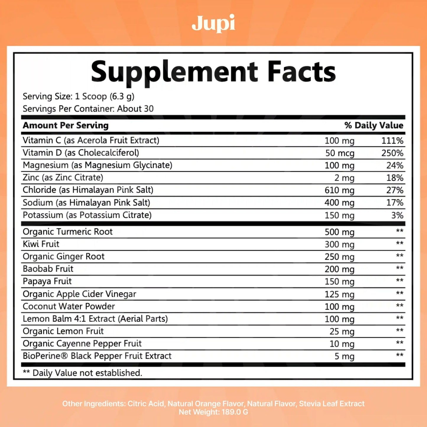 Jupi Hydration & Wellness Powder – Turmeric & Ginger shots, Vitamin C Supplement for Energy, Immune Support & Digestive Health – Vegan, Gluten-Free Drink Mix - Maple Wellness Supplements