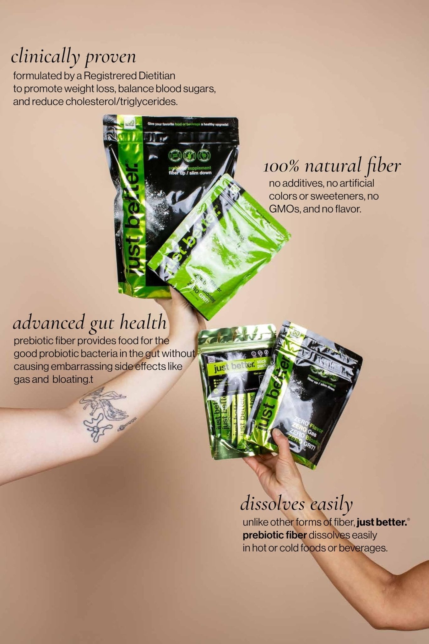 just better. Prebiotic Fiber Supplement for a Healthy Gut | Fiber Powder with Zero Grit Zero Taste and No Bloating or Gas | Feel Full Faster - Maple Wellness Supplements