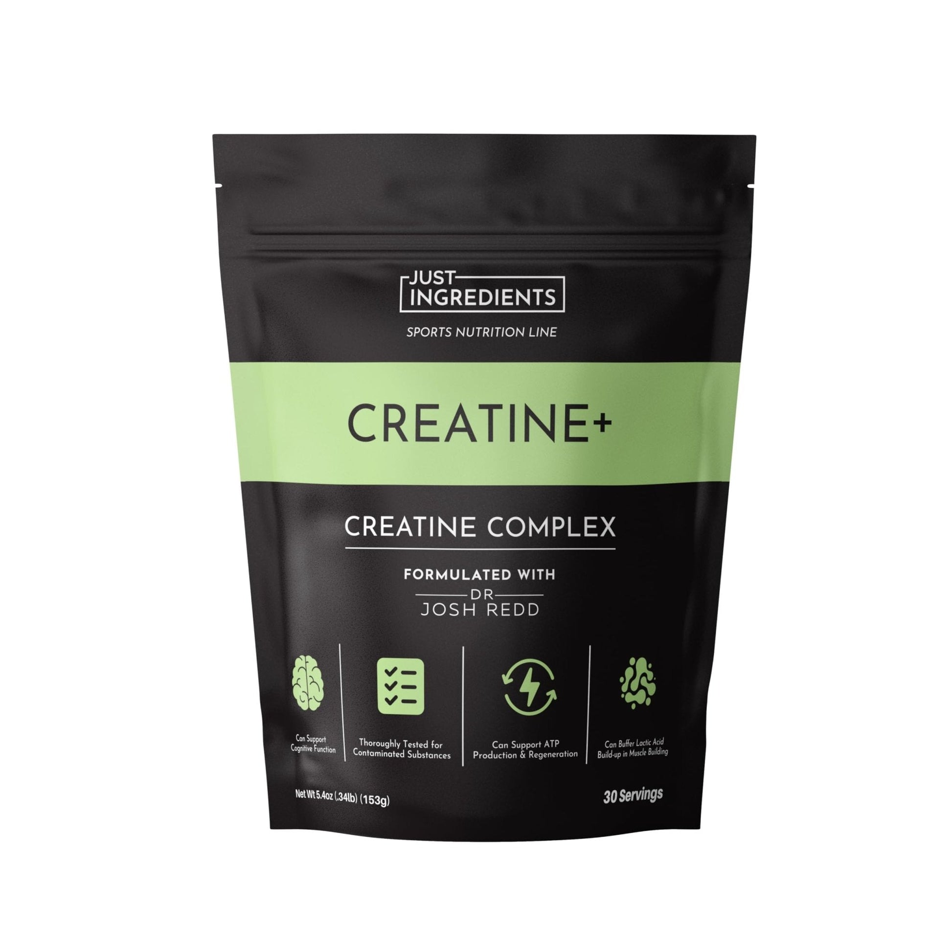JUST INGREDIENTS Creatine Monohydrate Powder with Rejen Fulvic Mineral Complex - Supports Muscle Recovery, Energy, Strength, Cognitive Function - 30 Servings - Maple Wellness Supplements
