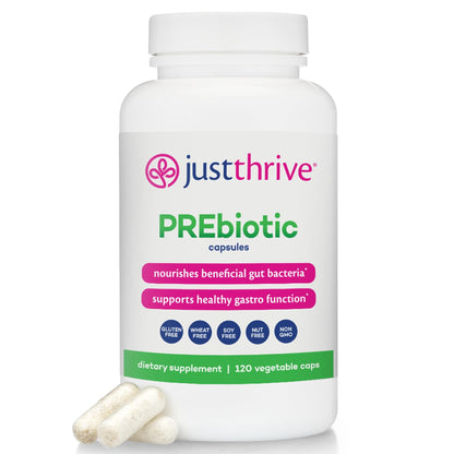 Just Thrive PREbiotic Capsules - Prebiotic Blend for Gut Health and Immune Support, 120 Caps - Maple Wellness Supplements