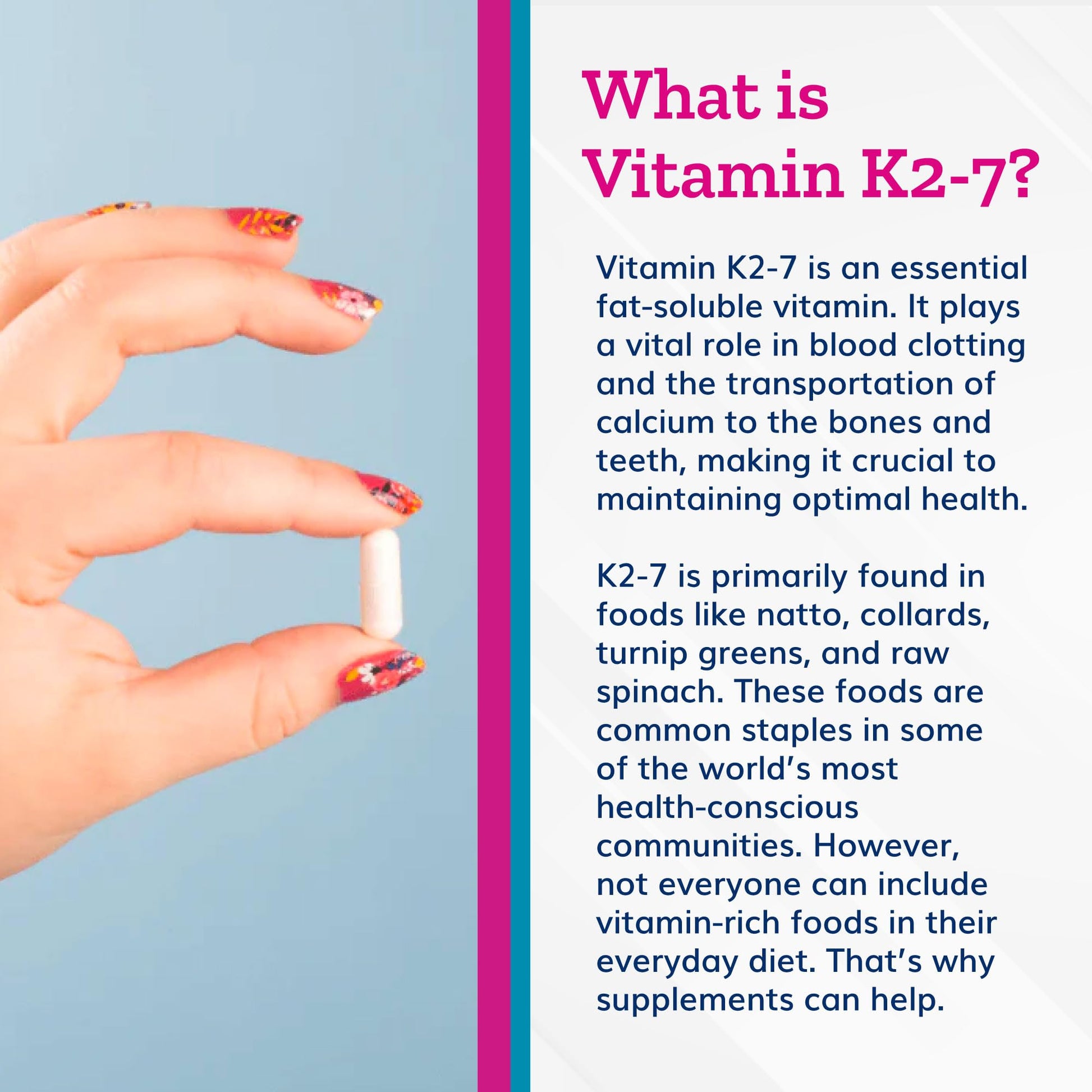 Just Thrive Vitamin K2-7 - Bone, Brain, and Heart Health K2 Vitamin Supplement, 60 Capsules - Maple Wellness Supplements