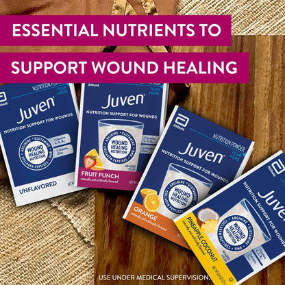 Juven Therapeutic Nutrition Drink Powder Including Collagen Peptides, Amino Acids, and HMB for Wound Healing Support, Orange, 30 Packets - Maple Wellness Supplements