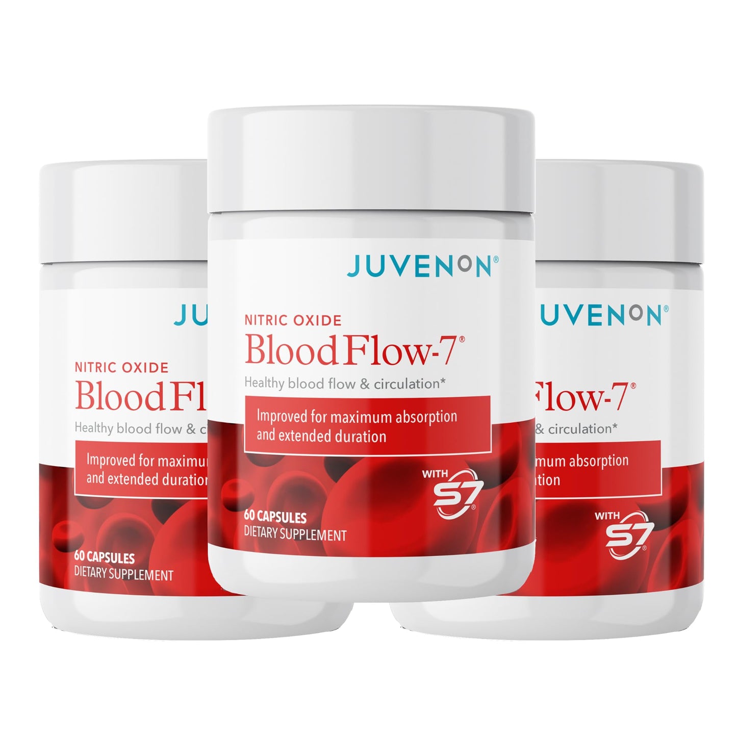 Juvenon BloodFlow-7 Nitric Oxide Supplements for Men & Women - Natural Nitric Oxide Booster with Nitrosigine® + S7® - Maple Wellness Supplements