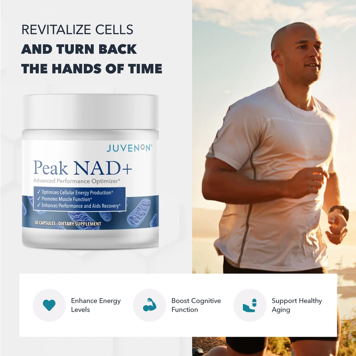 Juvenon Peak NAD+ | Advanced Cellular Health and Regeneration Formula | Boost NAD+ Levels, Support Cellular Vitality, and Promote Natural Renewal - Maple Wellness Supplements