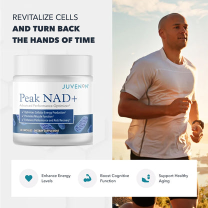 Juvenon Peak NAD+ | Advanced Cellular Health and Regeneration Formula | Boost NAD+ Levels, Support Cellular Vitality, and Promote Natural Renewal - Maple Wellness Supplements