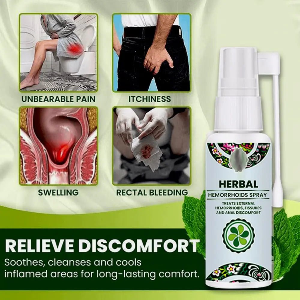 Juztec Hemorrhoid Treatment - Fast Relief with Hemocare Herbal Hemorrhoids Spray & Analese Numb Cream (1 PCS) - Maple Wellness Supplements