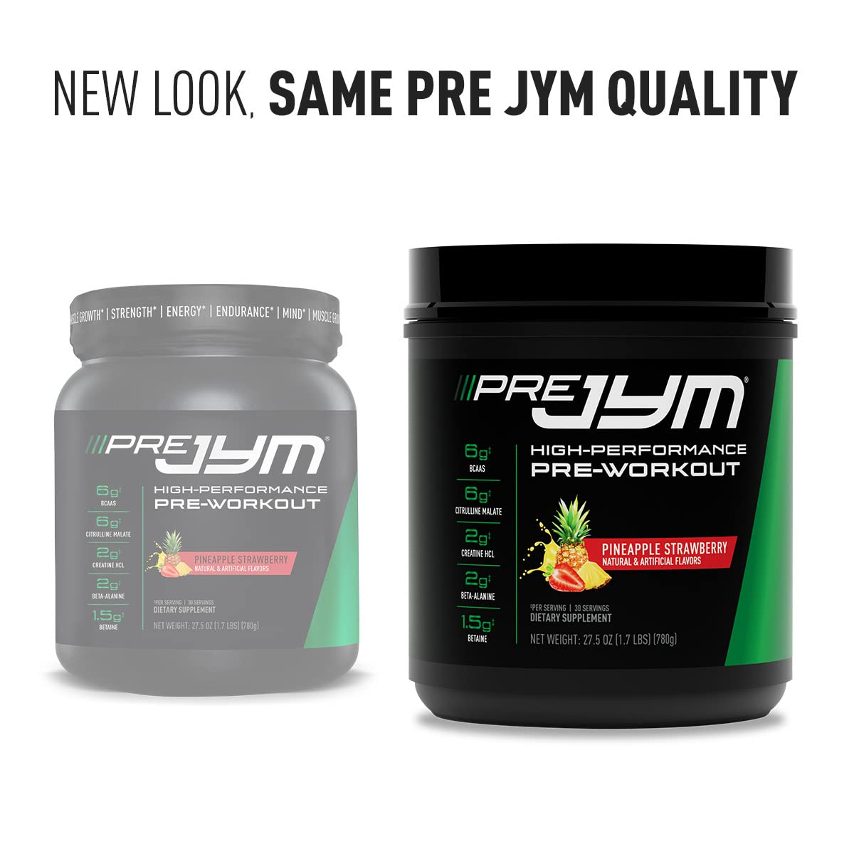 JYM Supplement Science Pre JYM Pineapple Strawberry Pre Workout Powder for Men & Women, BCAAs, Nootropics, Creatine HCI, Citrulline, Beta-Alanin - Maple Wellness Supplements