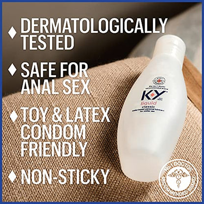 K-Y Liquid Personal Water Based Lubricant, 2.5 oz - Maple Wellness Supplements