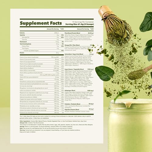 Ka’Chava All-In-One Nutrition Shake Blend, Matcha, 85+ Superfoods, Nutrients & Plant - Maple Wellness Supplements