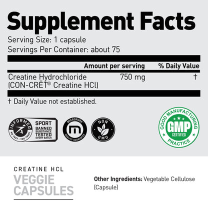 Kaged Creatine HCl Capsules | 7X Concentrated vs Mono | Muscle Building & Recovery | High Absorption | No Bloating | Creatine for Men & Women - Maple Wellness Supplements