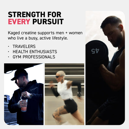 Kaged Creatine Monohydrate + Max Absorption Technology | Micronized Powder Stick Packs | Strawberry Lemonade | Muscle Building & Recovery | Brain Health - Maple Wellness Supplements