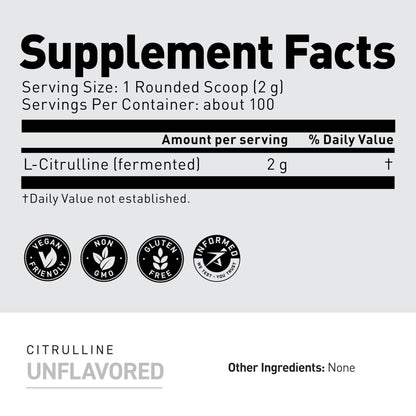 Kaged L-Citrulline Powder | Unflavored | Enhanced Pumps | Improve Muscle Vascularity | Nitric Oxide Booster | Supplements for Men & Women | 100 Servings - Maple Wellness Supplements