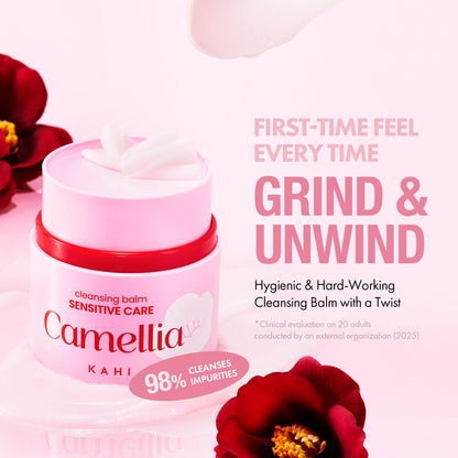 KAHI Cleansing Balm Sensitive Care Camellia - Gentle Makeup Remover Balm with Camellia Seed Oil & Vitamin E - Korean Skincare with Only 10 Ingredients 1.69 oz - Maple Wellness Supplements