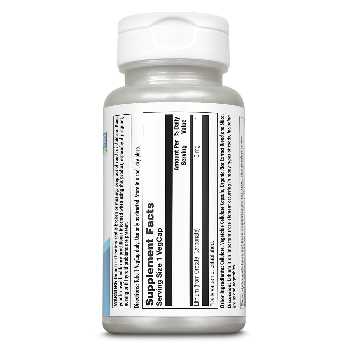 KAL Lithium Orotate 5 milligrams | Low Serving Of Chelated Lithium Orotate For Bioavailability and Mood Support | In Organic Rice Bran Extract Base | 120 VegCaps - Maple Wellness Supplements