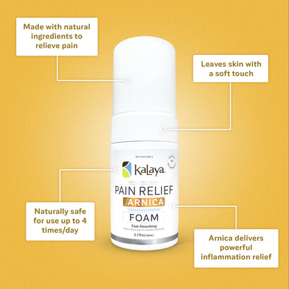Kalaya Naturals Extra Strength Pain Relief Foam with Arnica - Supports Pain Relief in Muscle & Joints (2.7 Ounces) - Maple Wellness Supplements
