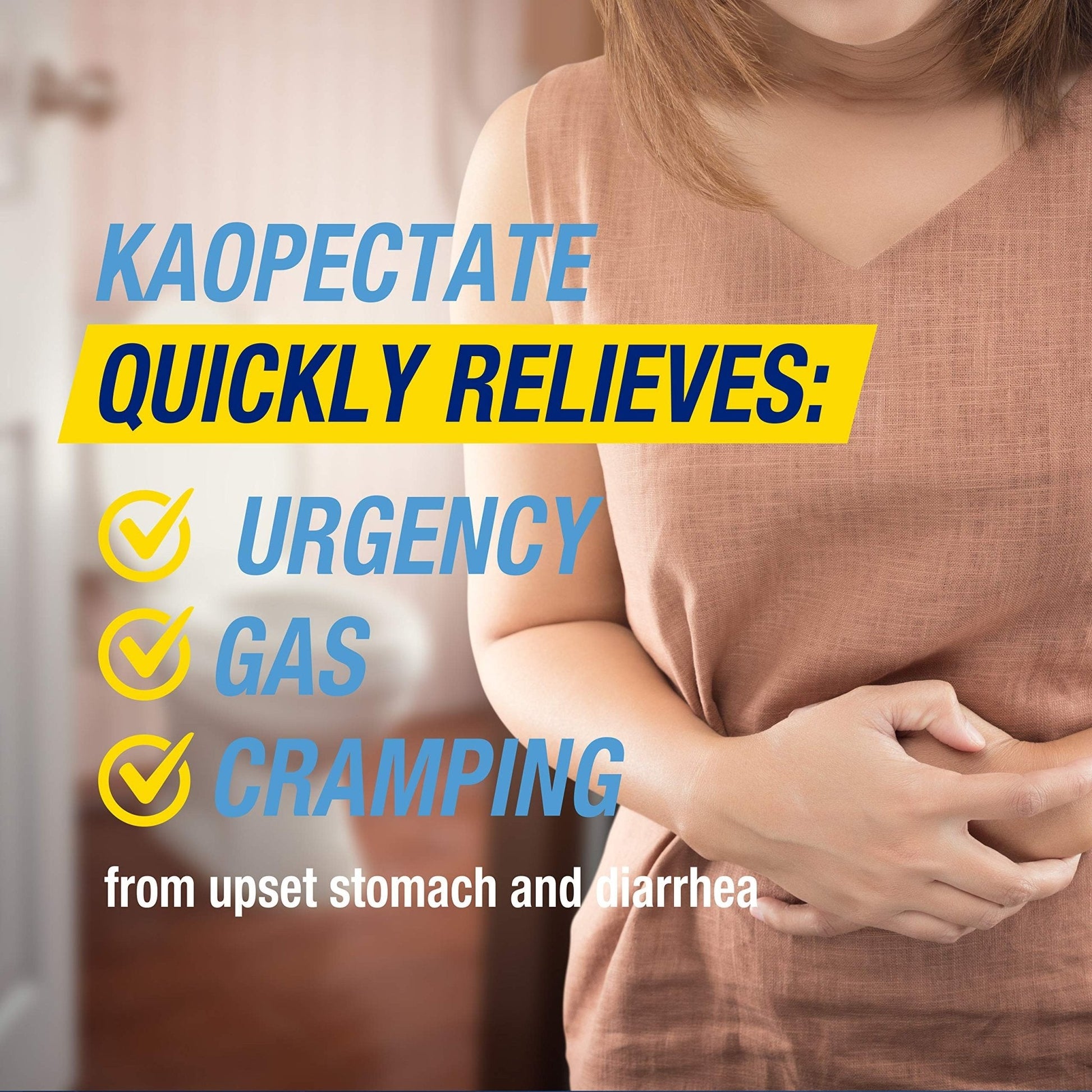Kaopectate Multi-Symptom Anti-Diarrheal & Upset Stomach Reliever, 42 Caplets, Anti Diarrhea Caplets - Maple Wellness Supplements