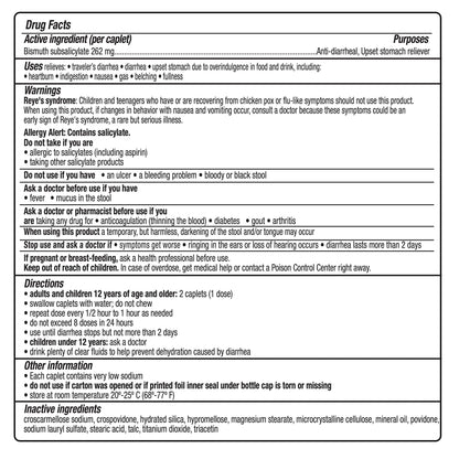 Kaopectate Multi-Symptom Anti-Diarrheal & Upset Stomach Reliever, 42 Caplets, Anti Diarrhea Caplets - Maple Wellness Supplements