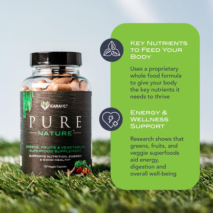 KaraMD Pure Nature Greens Whole Food Supplement & Revive Reds Polyphenol Energy Booster | Antioxidants, Shilajit & Enzymes | Vegan Friendly, Gluten Free, Non-GMO (30 Servings) - Maple Wellness Supplements