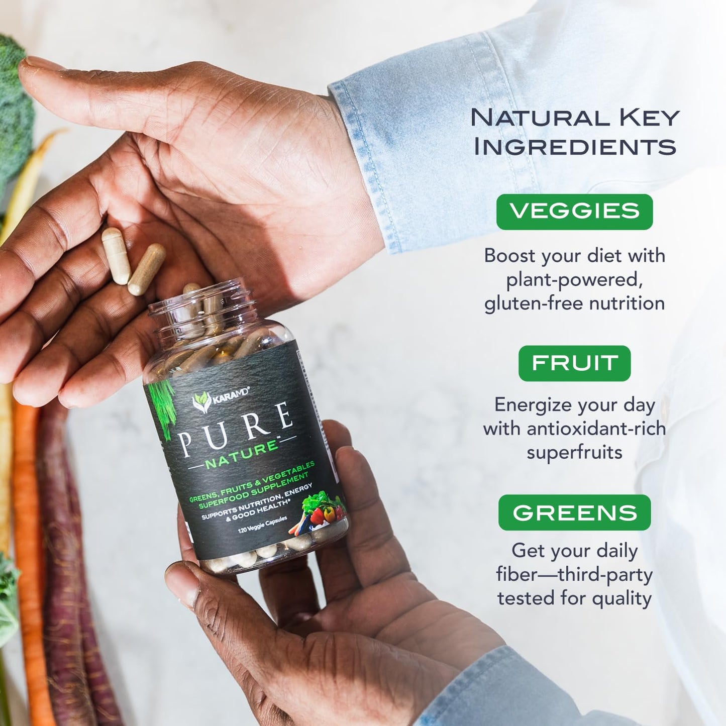 KaraMD Pure Nature Greens Whole Food Supplement & Revive Reds Polyphenol Energy Booster | Antioxidants, Shilajit & Enzymes | Vegan Friendly, Gluten Free, Non-GMO (30 Servings) - Maple Wellness Supplements