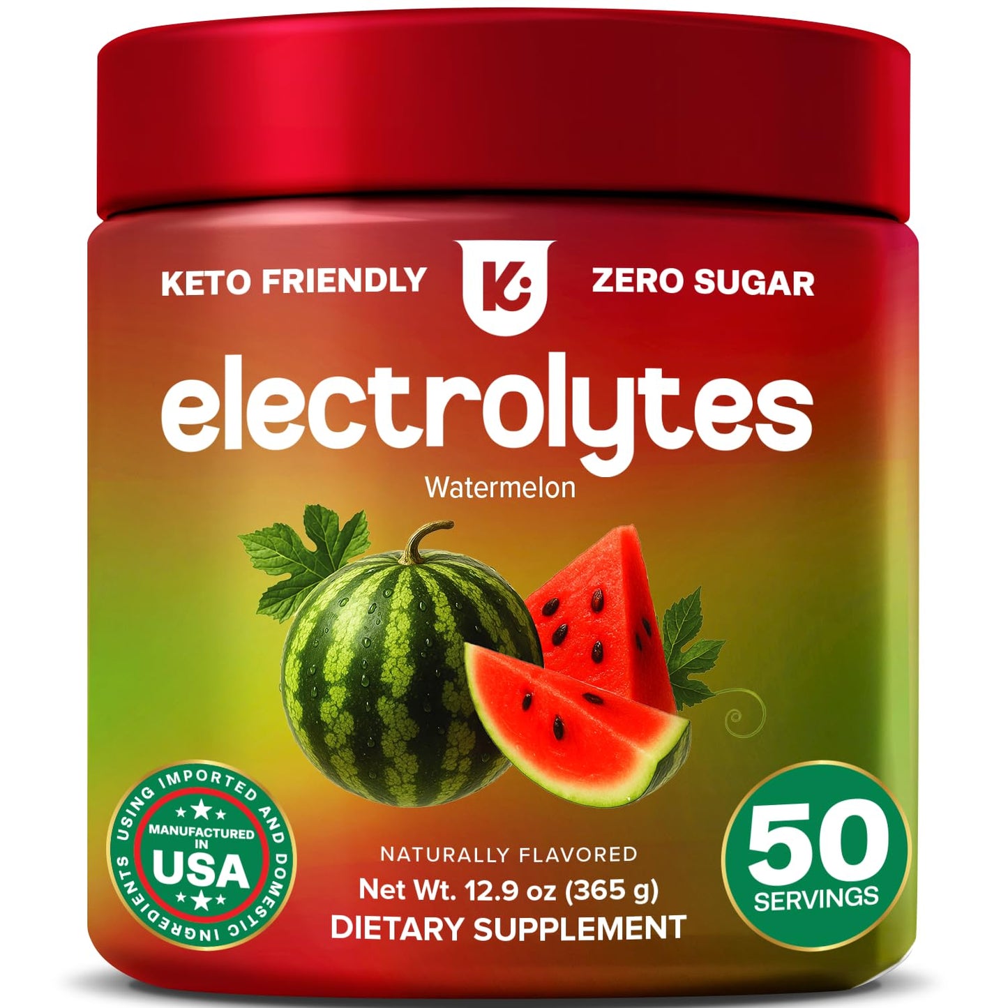 Keppi Electrolytes Powder – Watermelon Flavor – 50 Servings – Electrolytes Powder No Sugar for Hydration – Keto & Fasting Friendly Electrolyte Drink w/Magnesium - Maple Wellness Supplements