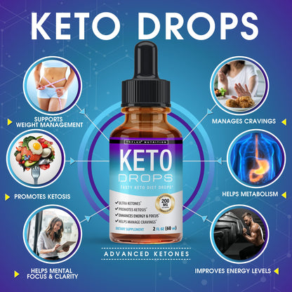 Keto Diet Drops Weight Loss Ketogenic Supplement - Premium Fat Burner Formula - Maple Wellness Supplements