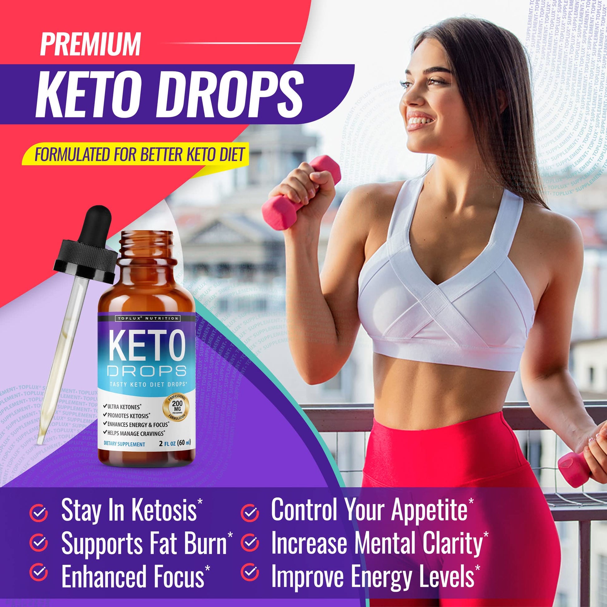 Keto Diet Drops Weight Loss Ketogenic Supplement - Premium Fat Burner Formula - Maple Wellness Supplements