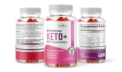 Keto Drops ACV Gummies Weight Loss - 1500mg Once a Day, Strong Time Released - Maple Wellness Supplements