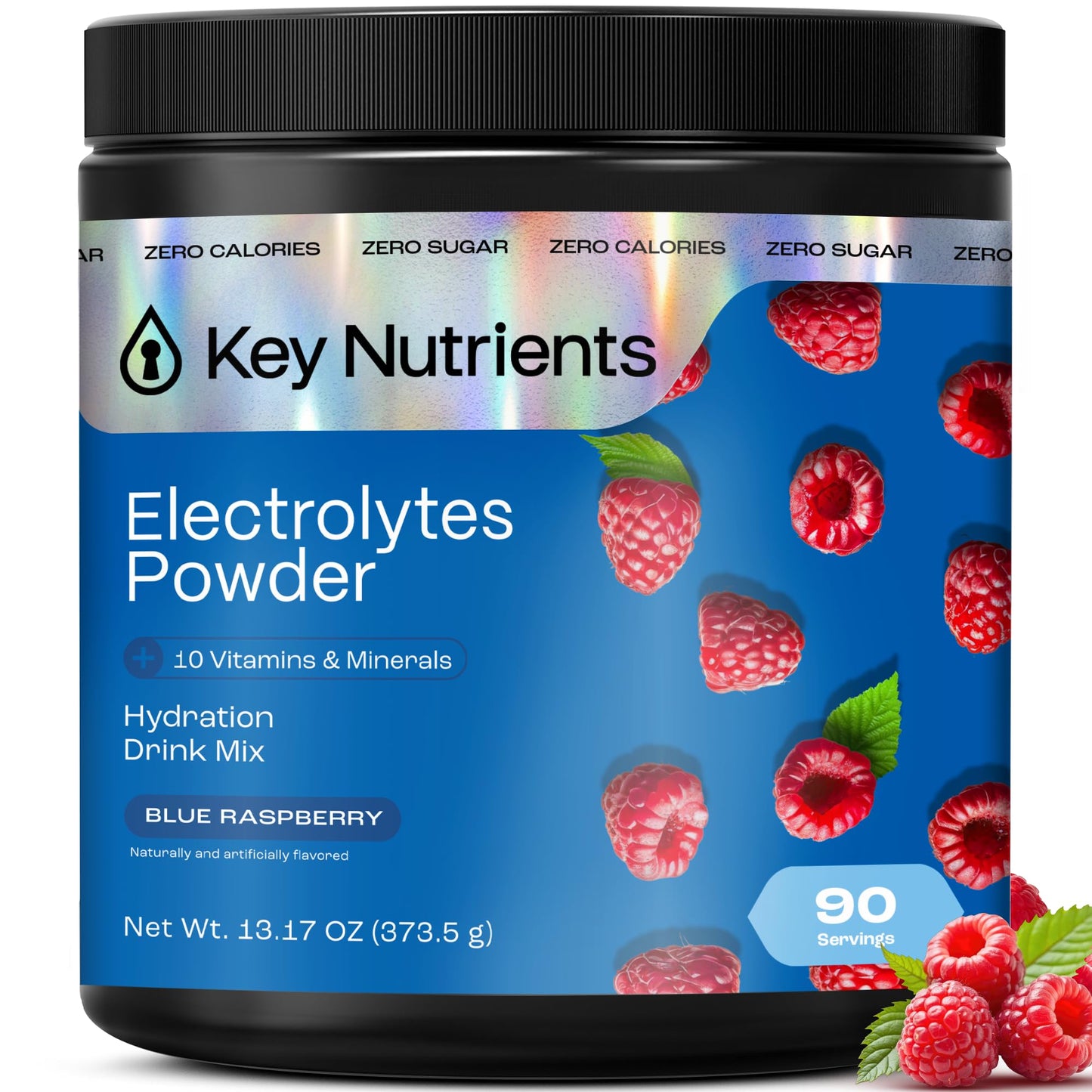 KEY NUTRIENTS Multivitamin Electrolytes Powder No Sugar - Sweet Blue Raspberry Electrolyte Powder - Endurance & Energy Supplement - Hydration Powder - Maple Wellness Supplements