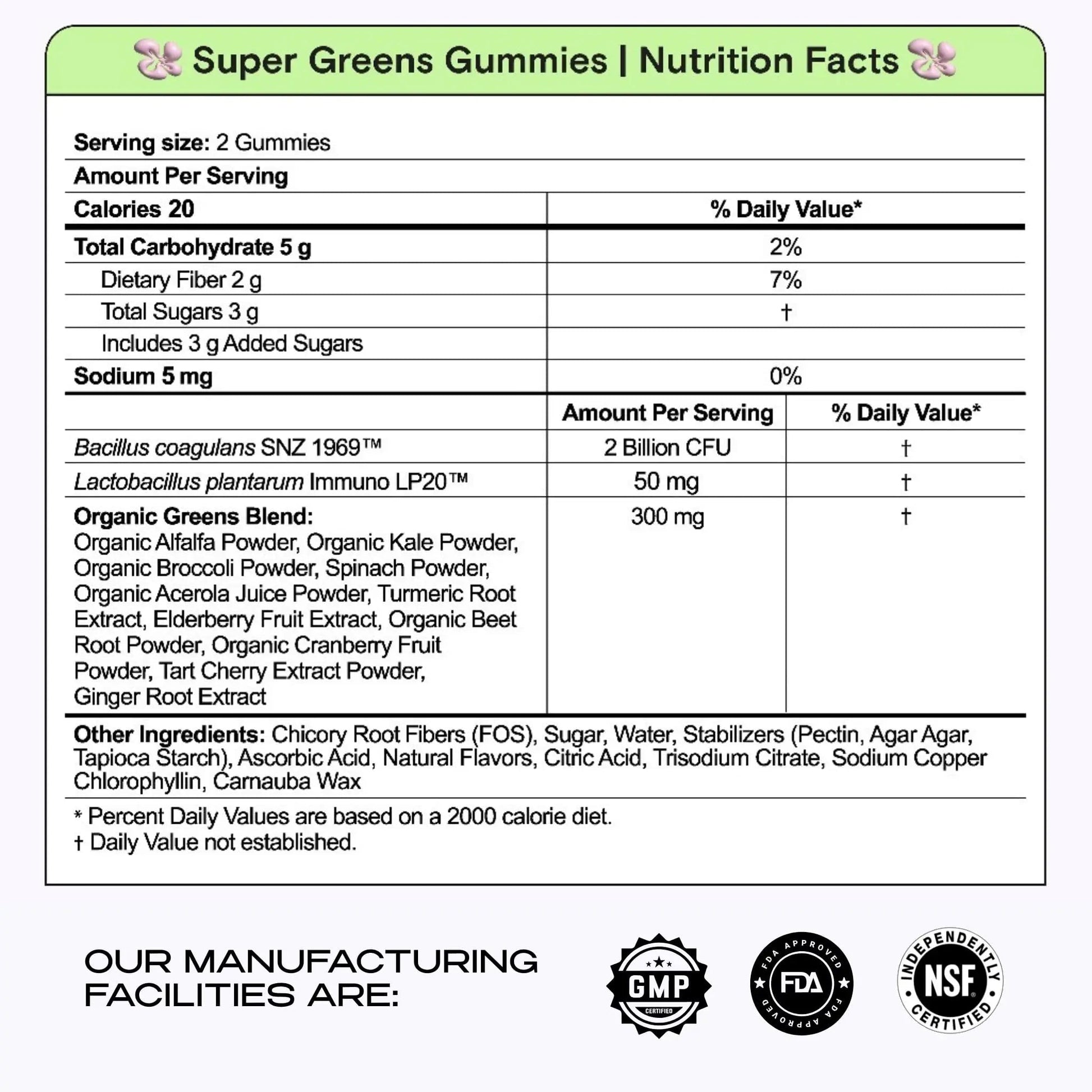 Kiala Nutrition Super Greens Gummies with 11x Organic Greens, Pre, Post & Probiotics, Antioxidants, Multivitamin, Fiber Supplement Supports Gut Health & Digestion, Dairy Free, Vegetarian, 60 Count - Maple Wellness Supplements
