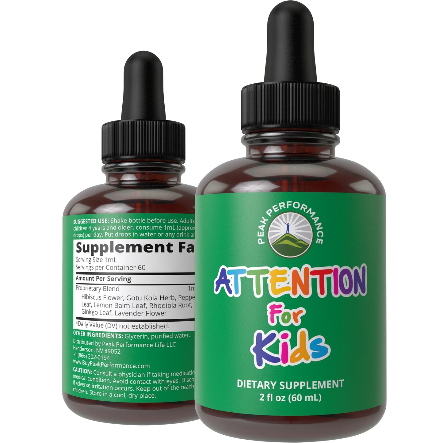 Kids Focus Drops. Attention Deficit Liquid Supplement for Concentration, Attention, Brain, Memory. No Bitter Taste. Natural Non-Habit Forming Sugar Free 7-in-1 Vegan Nootropic for Children, Teenagers - Maple Wellness Supplements