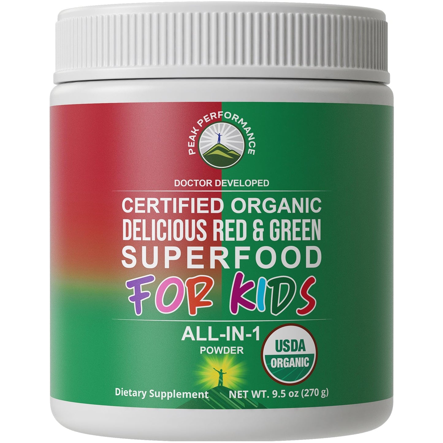 Kids Greens and Reds Superfood Powder. Best Tasting Organic Vegan Super Food Juice with 25+ Real Fruits and Vegetables. Gluten Free Real Food Vitamins. Green and Red Superfoods Supplement for Children - Maple Wellness Supplements