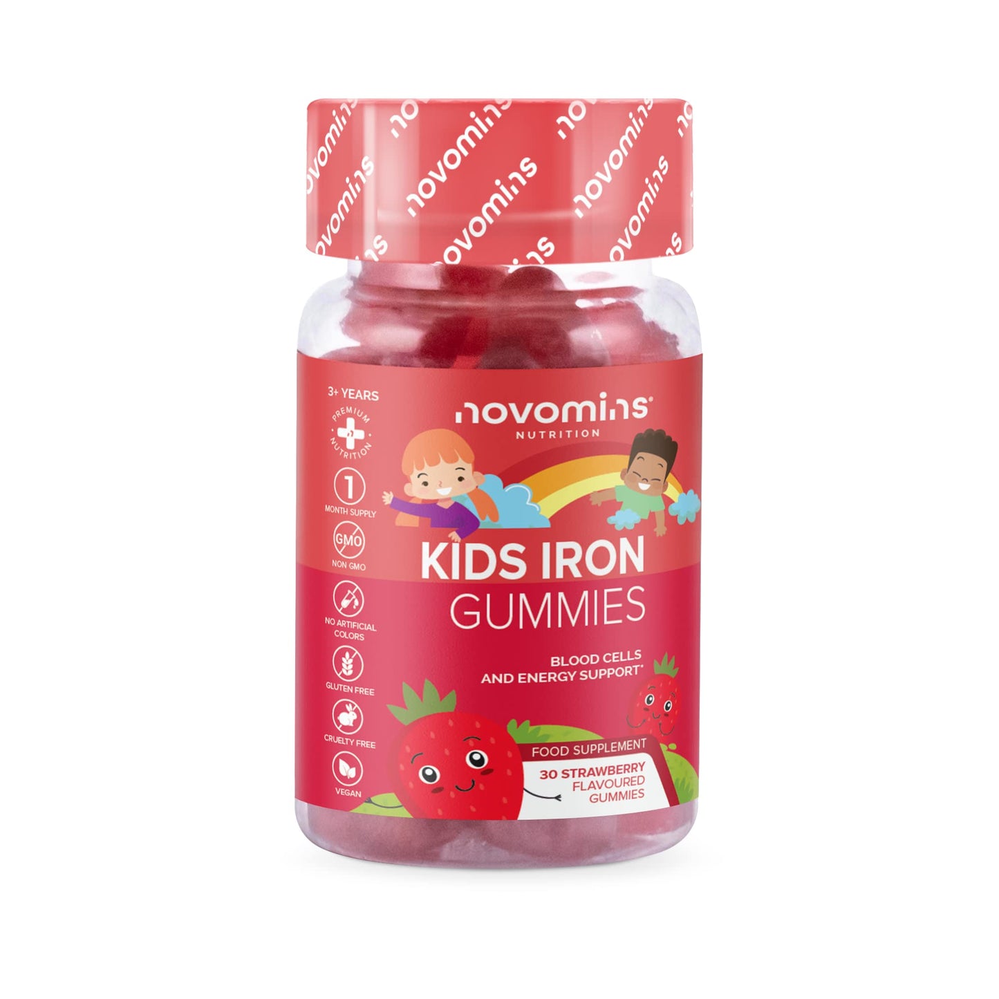 Kids Iron Gummies – Iron Supplement for Kids – Energy & Immune System – Vegan - Maple Wellness Supplements