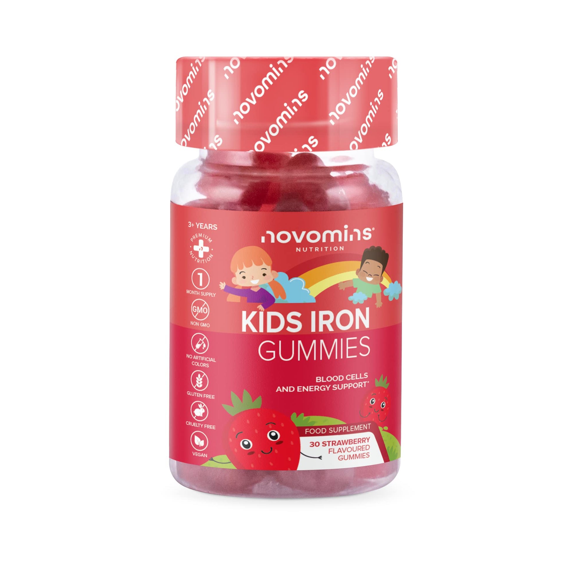 Kids Iron Gummies – Iron Supplement for Kids – Energy & Immune System – Vegan - Maple Wellness Supplements